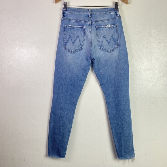 MOTHER The Stunner Zip Ankle Step Fray Exposed Secret Sister Jeans 27 Raw Hem - Picture 6 of 13